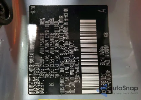 2011 Lexus Rx 350 Base z USA, uszkodzony, nr VIN 2T2BK1BA2BC097012